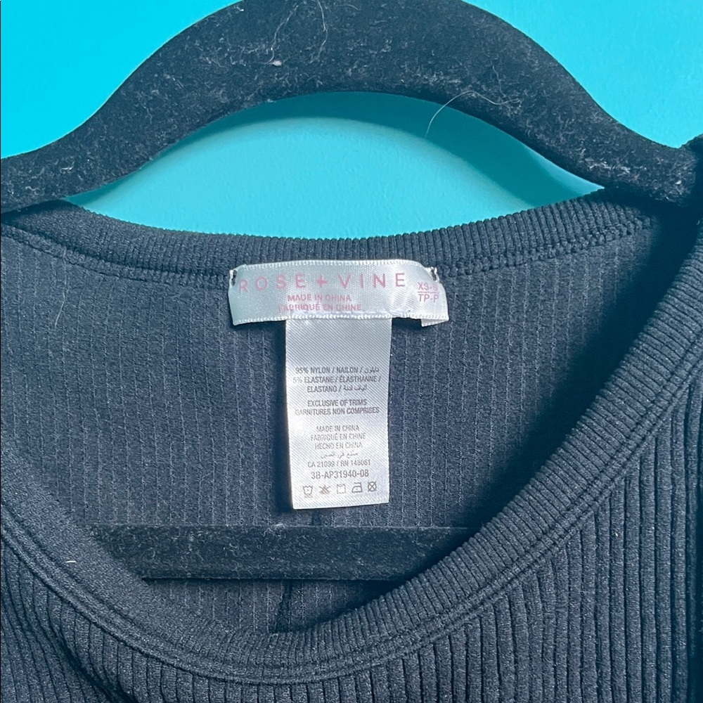 Black Ribbed Tank Top - Picture 3 of 3